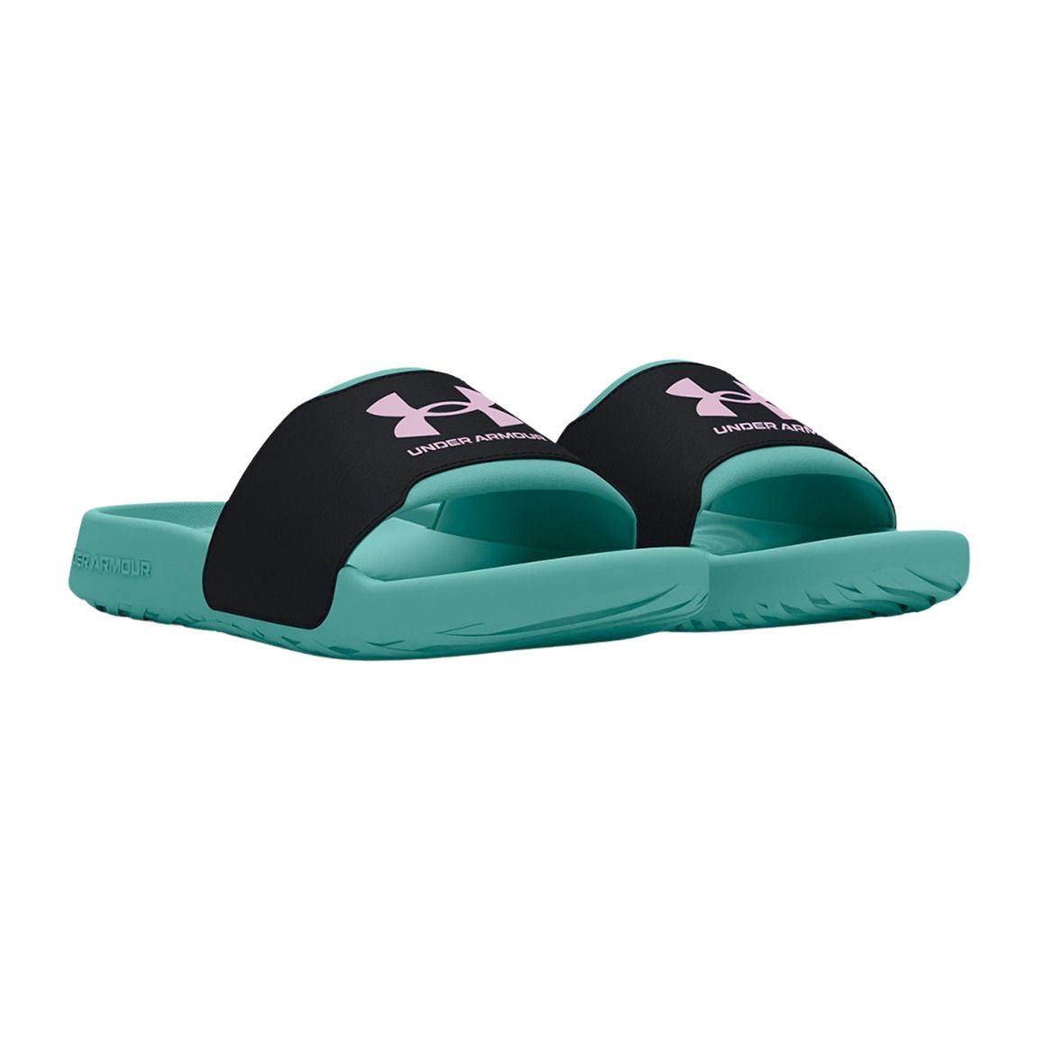 Under Armour Ignite Select Girls Slides 1 Turquoise Blk Ace