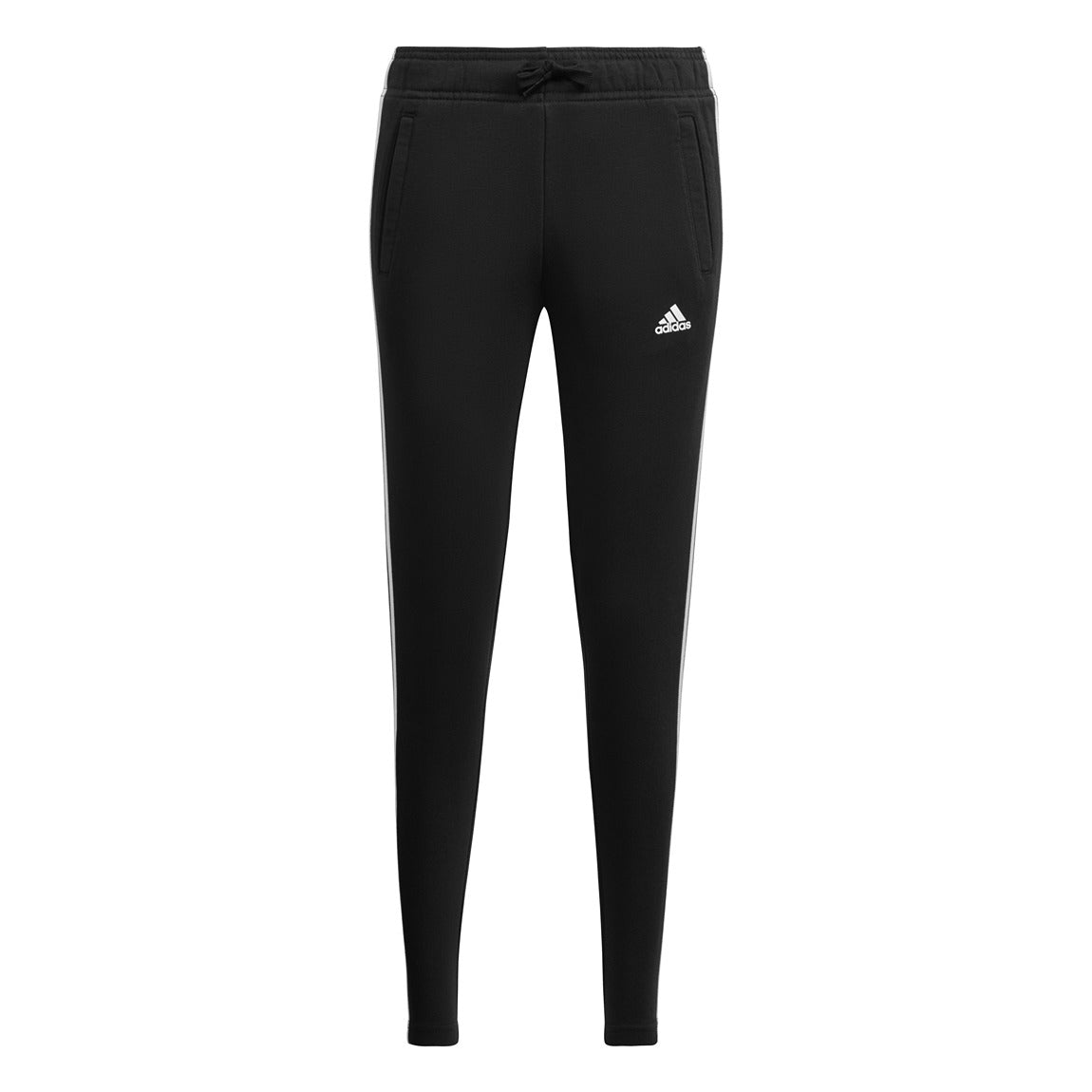 Adidas Essentials 3 Stripes Cotton Pant Girls M Black White