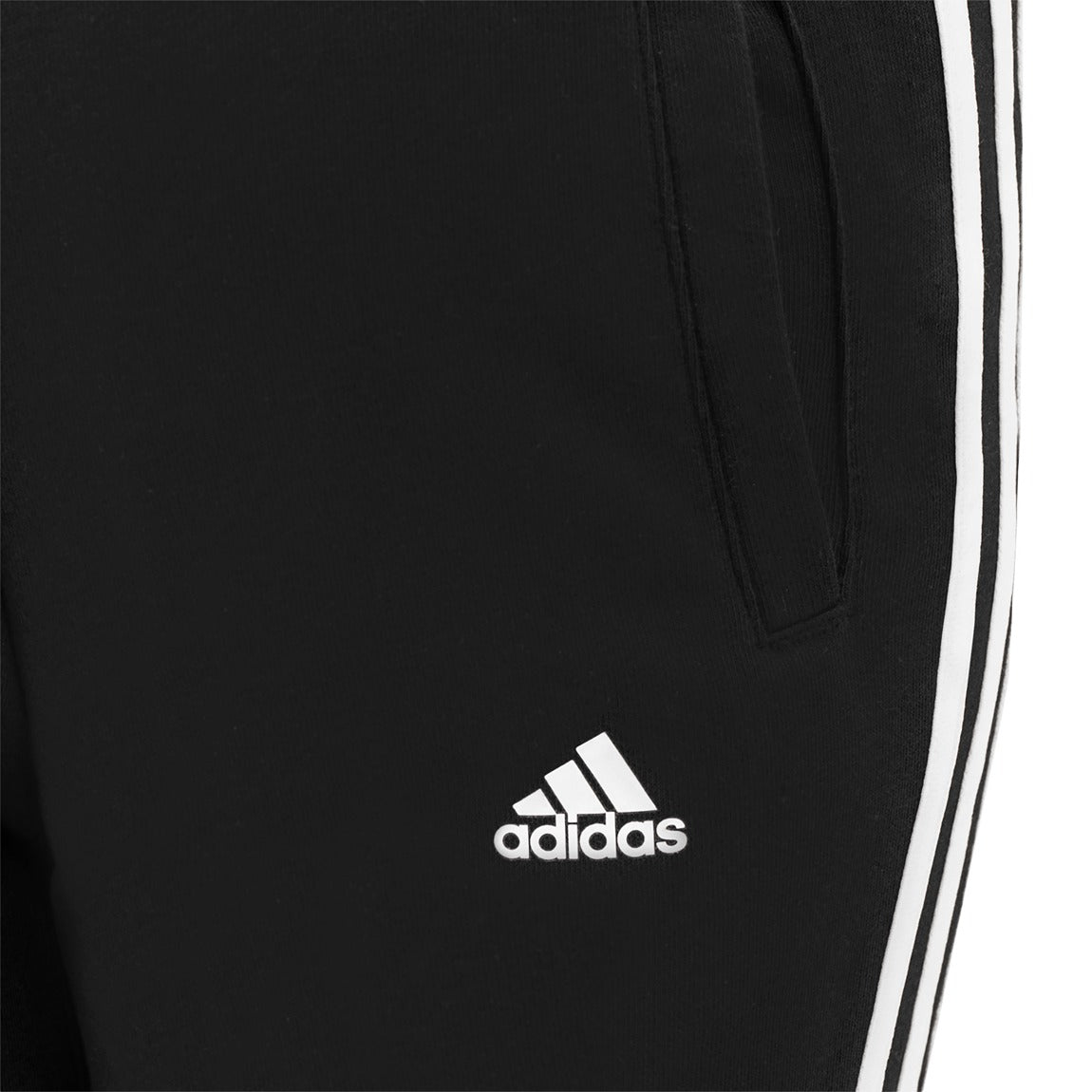 Adidas Essentials 3 Stripes Cotton Pant Girls M Black White