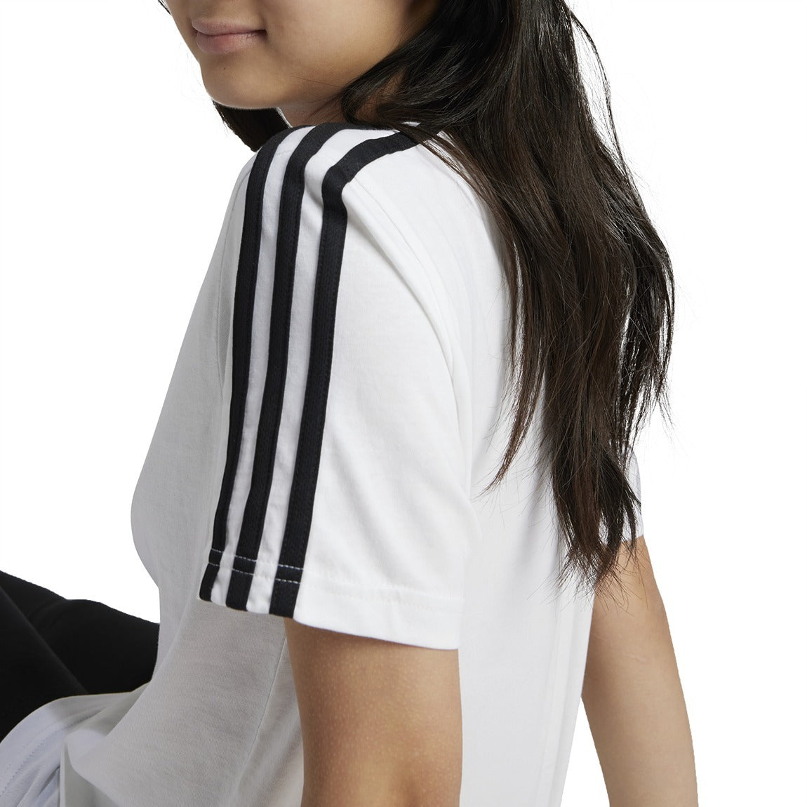 adidas Essentials 3-Stripes Cotton Loose Fit Boyfriend Tee - Girls