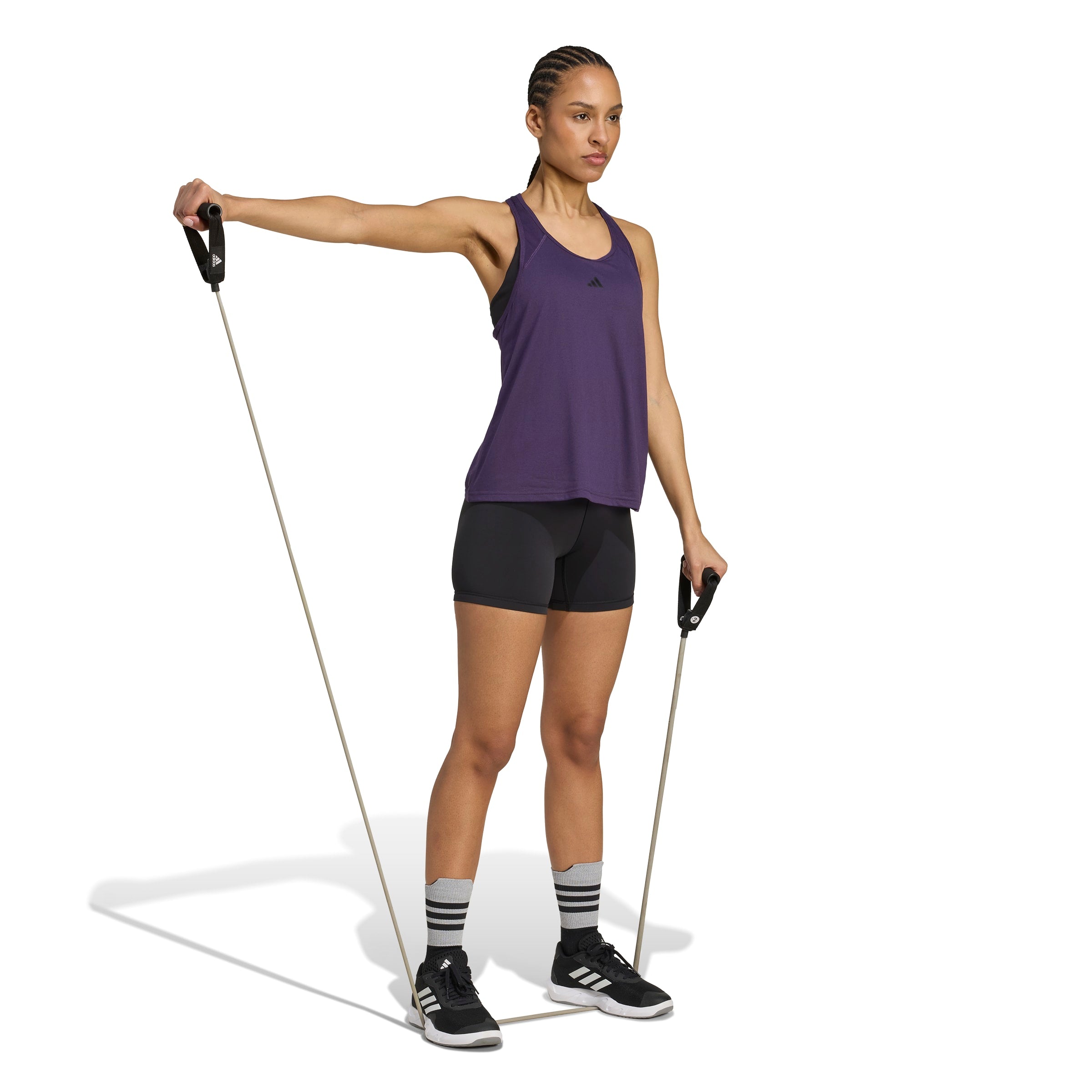 Adidas Train Essentials Racerback Tank Top AURPLU/BLACK - Women