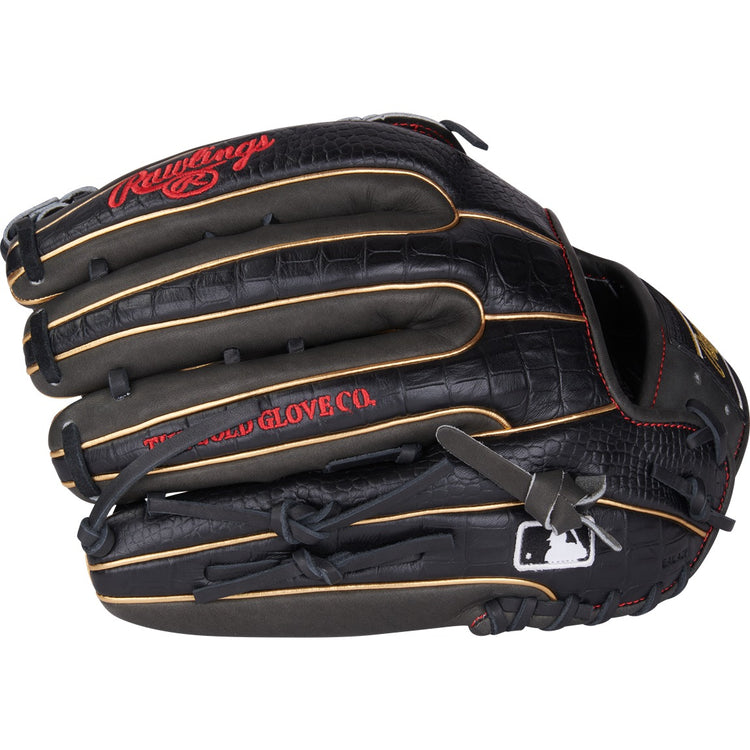 2025 Rawlings 12.75" Heart of the Hide Black Croc Leather Outfield Glove