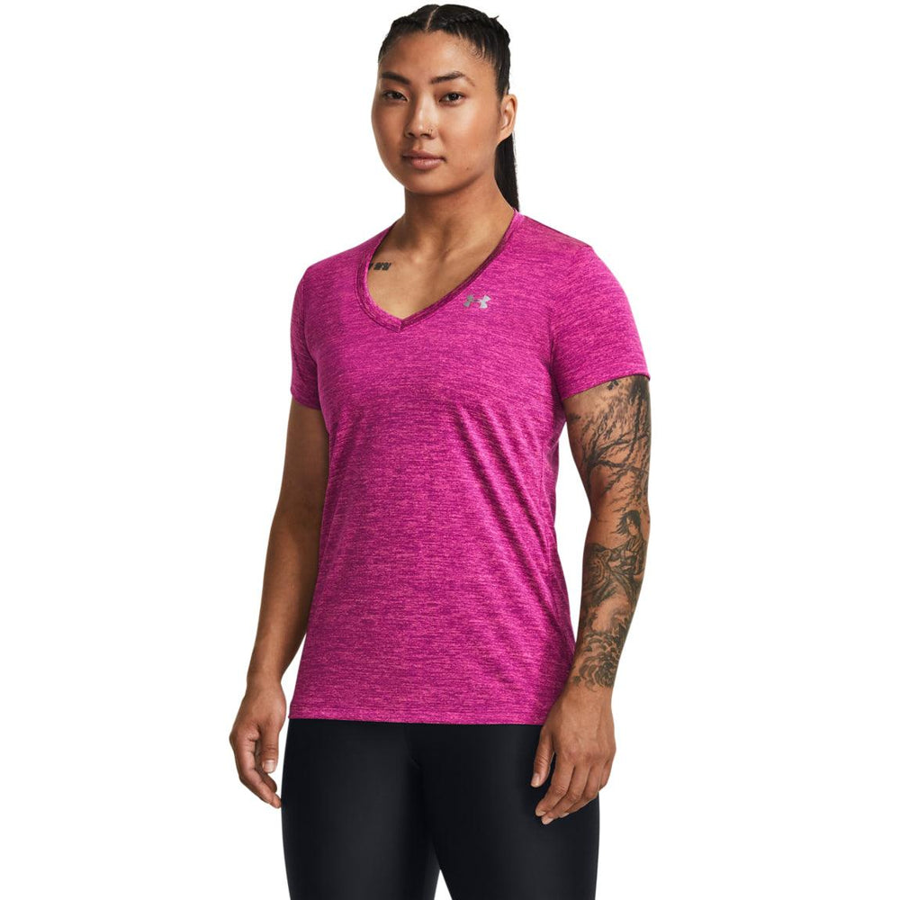 Under Armour Womens Tech V-neck T-Shirt - Pink
