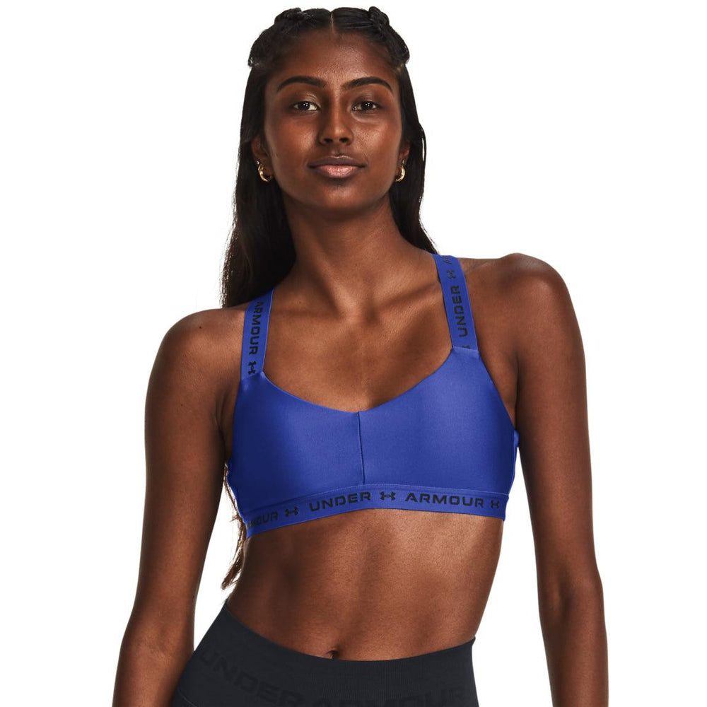 Under Armour Women's UA Seamless Cross-Back Low Impact Sports Bra Blue Size  XS 