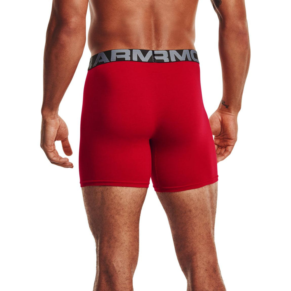 Under Armour Cotton Stretch 6 Boxerjock 3 Pack White/Red/Black