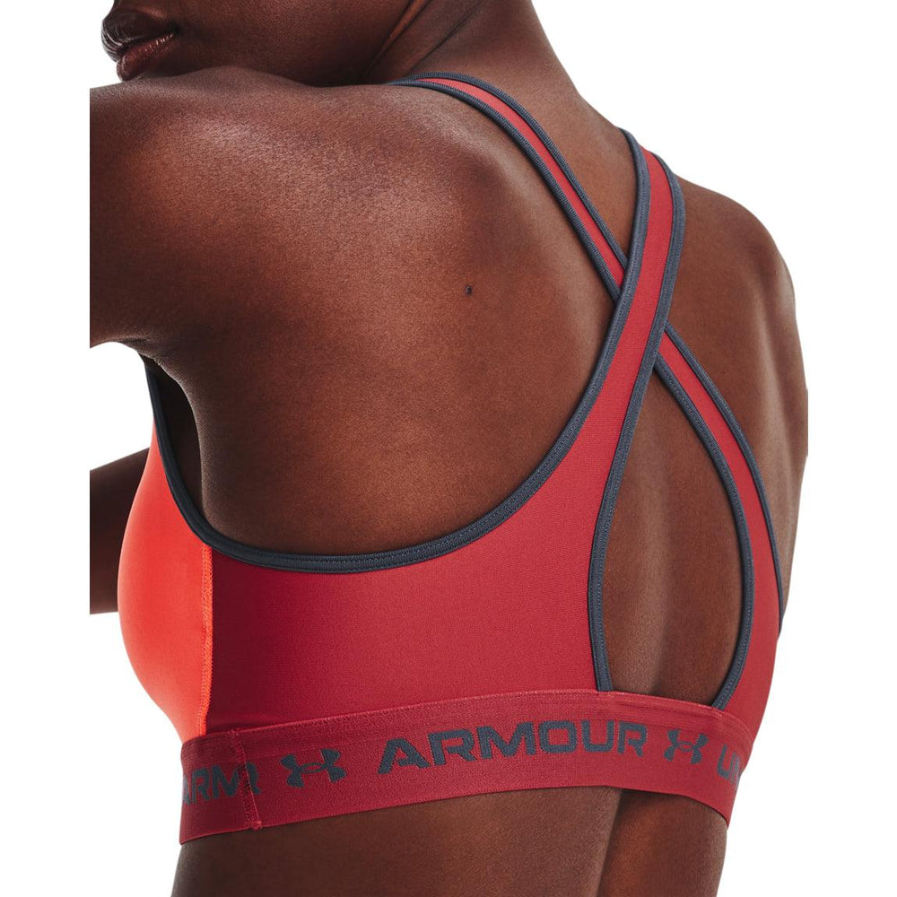Under Armour UA HG ARMOUR MID PADLESS - Medium support sports bra - dark  maroon/beta/dark red 