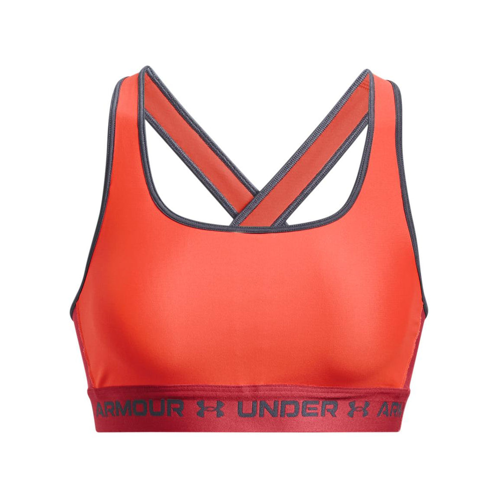 Cathalem Strappy Sports Bras For Women Crossback Mid Impact Sports Bra,Red L  
