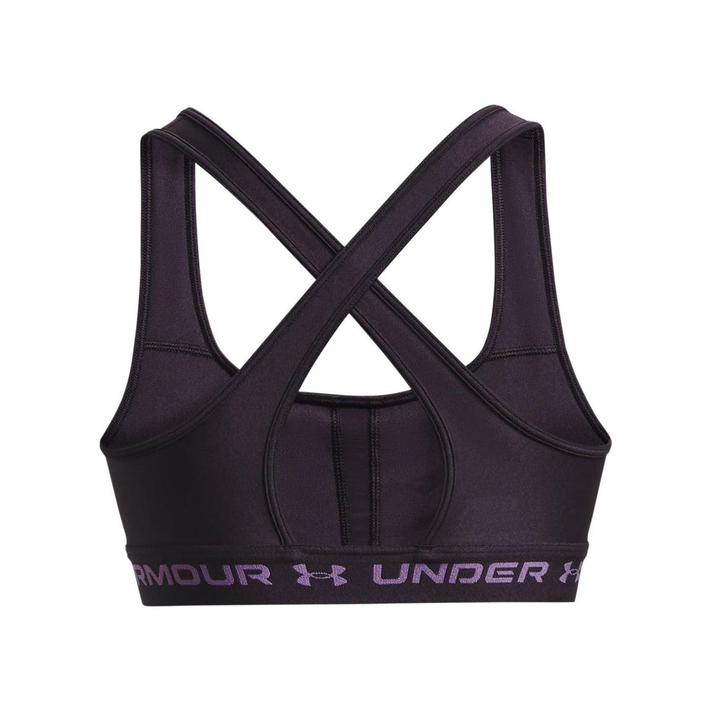 Under Armour Mid Armour Crossback Sports Bra, Grove Green/Black at