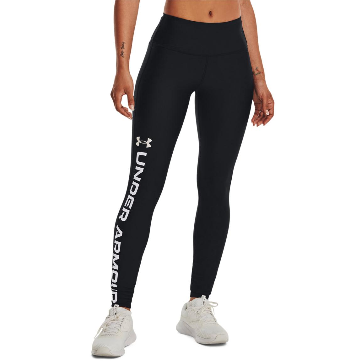 Under armour training heatgear logo leggings in sales black