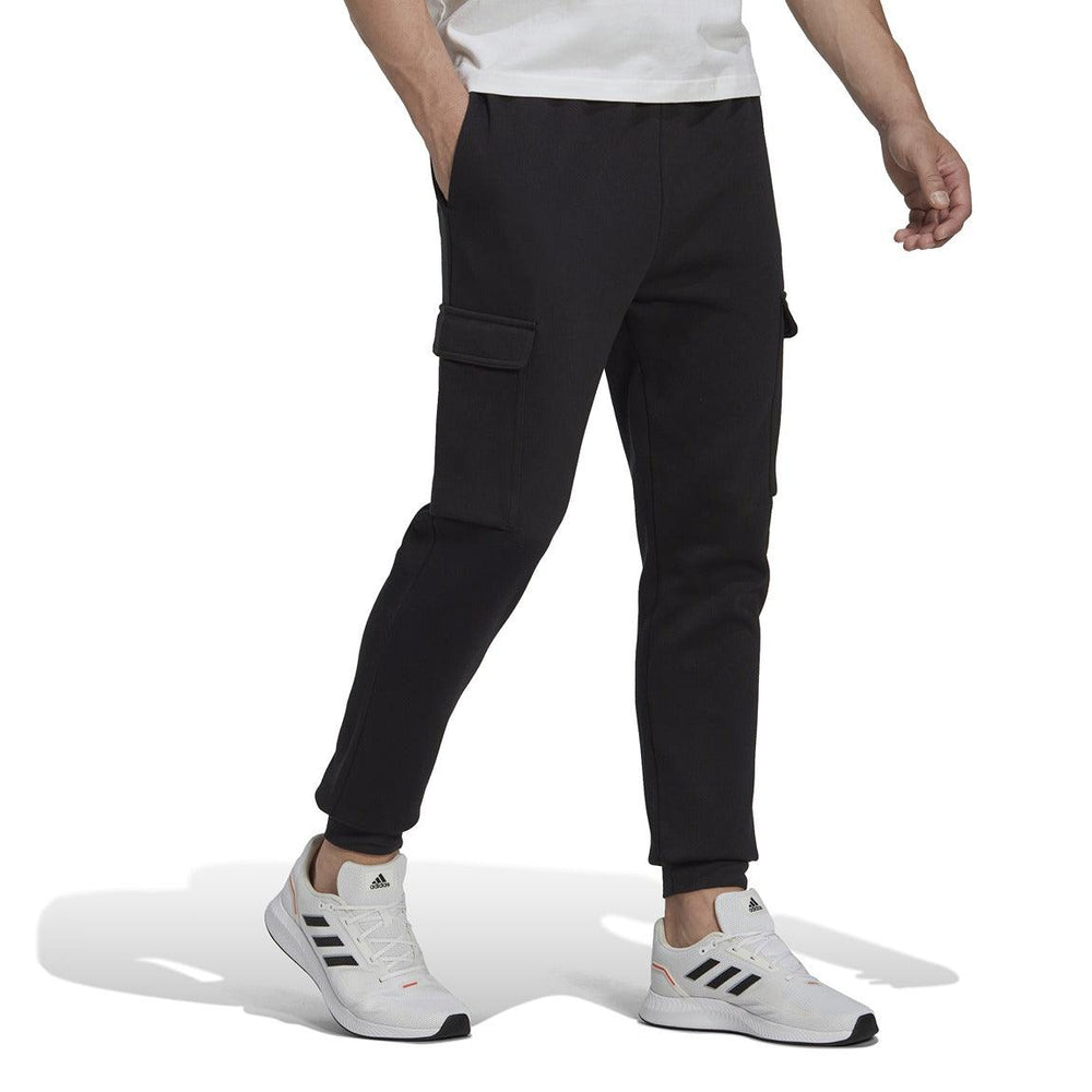 Jogging Adidas Homme en molleton fuselé à logo ESSENTIALS Noir