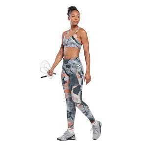 Reebok Lux Strappy Allover Print Bold Bra - Women - Sports Excellence
